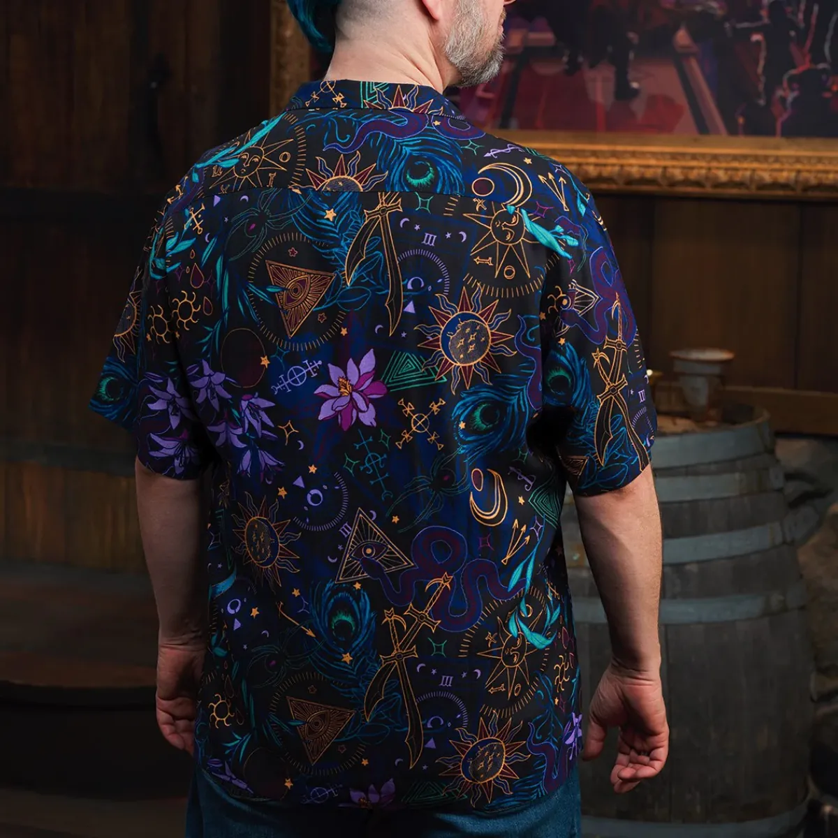 Critical Role Polo & Button Down Shirts>Beauty of Exandria: Creation - Mollymauk Tealeaf Camp Shirt