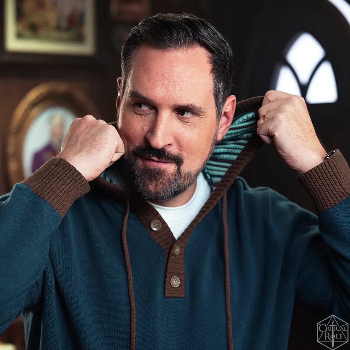 Critical Role Sweaters & Hoodies>Bells Hells Collection: Chetney Pock O'Pea Pullover Knit Hoodie