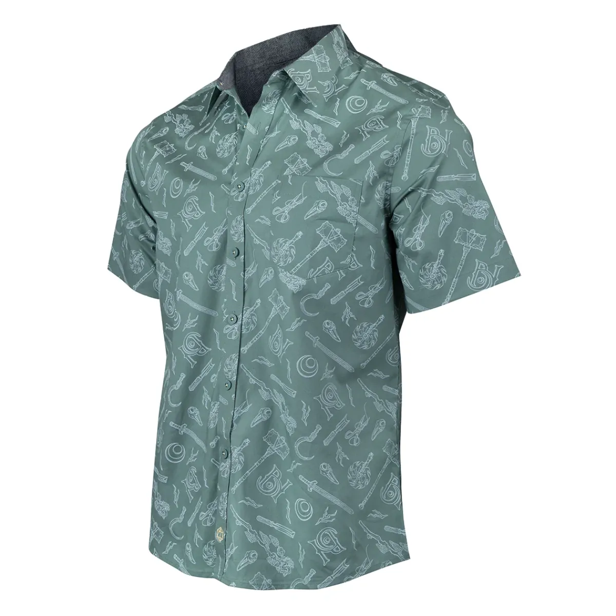 Critical Role Polo & Button Down Shirts>Bells Hells Weapons Button Down Short Sleeve Shirt