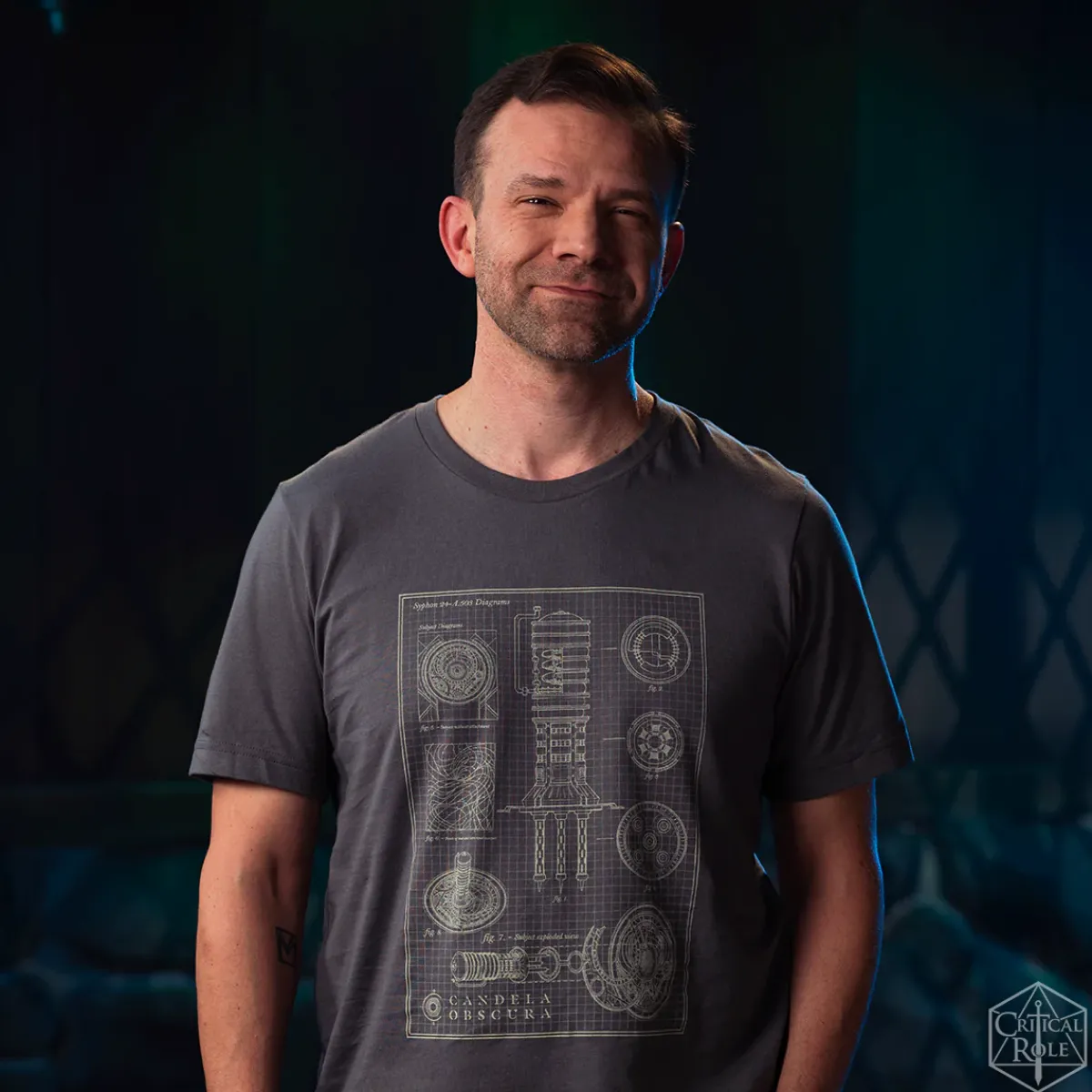 Critical Role T-shirts>Candela Obscura Blueprint T-Shirt