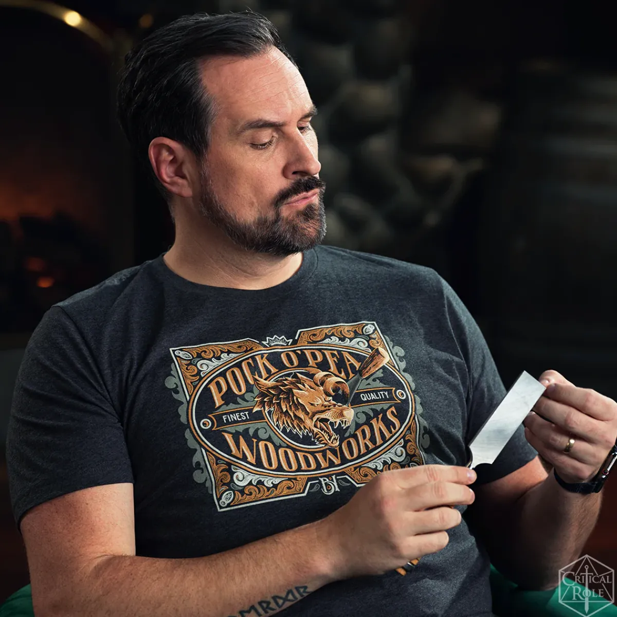 Critical Role T-shirts>Chetney Pock O'Pea Woodworks T-Shirt