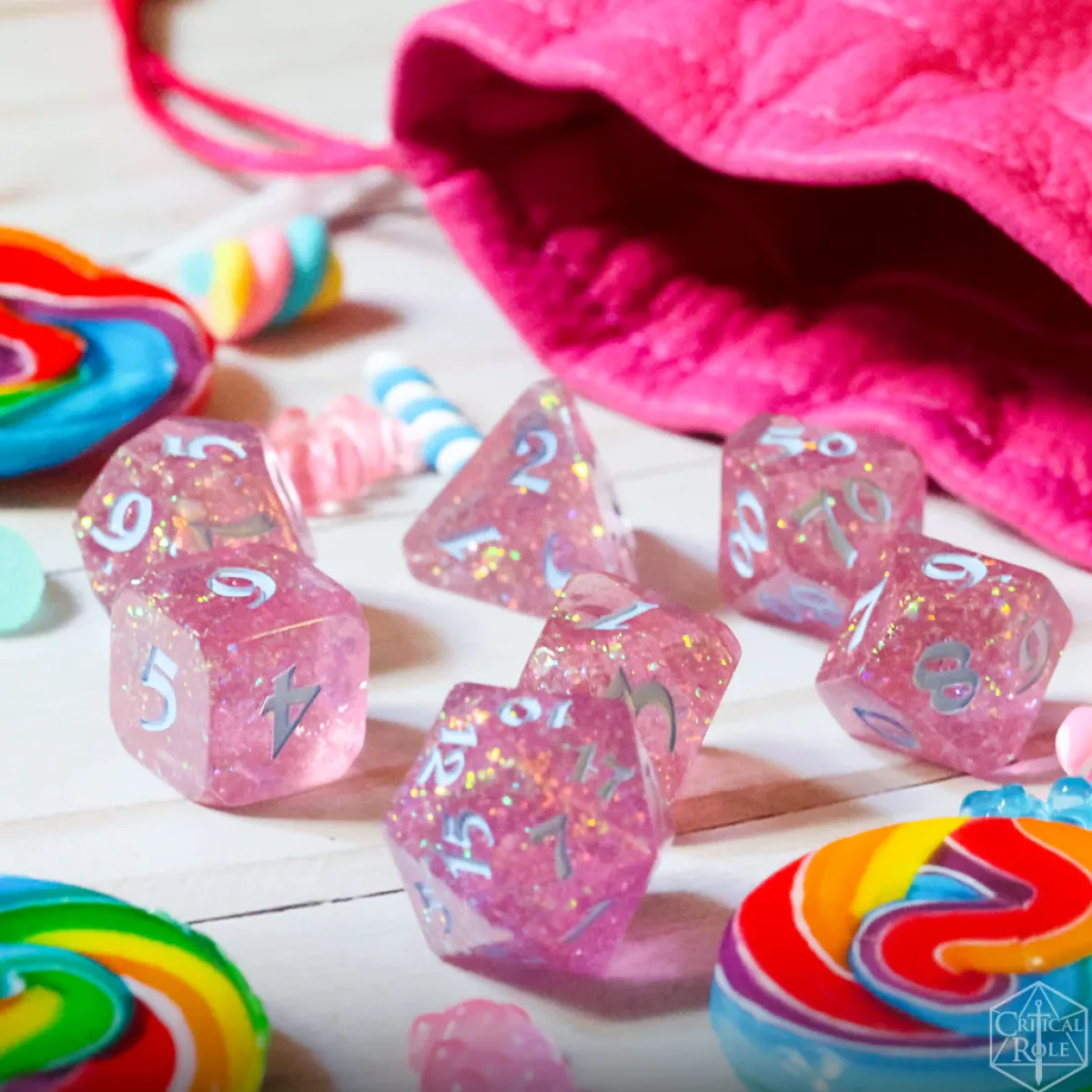 Critical Role Dice And Dice Bags>Mighty Nein Dice Set: Jester Lavorre