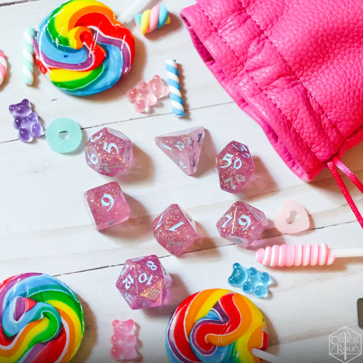 Critical Role Dice And Dice Bags>Mighty Nein Dice Set: Jester Lavorre