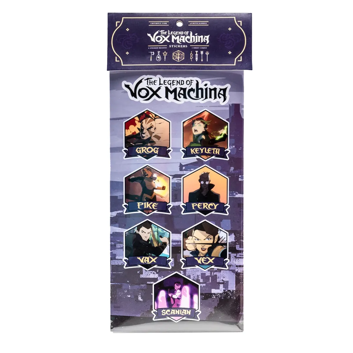 Critical Role Decals And Stickers>The Legend of Vox Machina Sticker Set