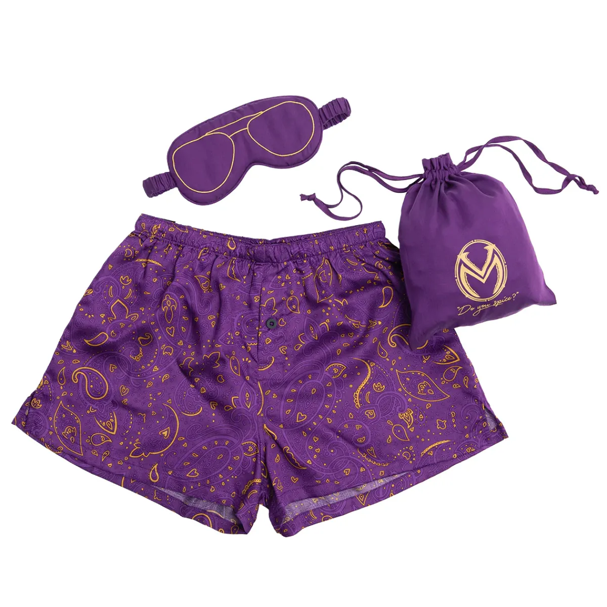 Critical Role Pajamas & Robes|Headwear>Vox Machina Collection: Scanlan Shorthalt Boxers & Sleep Mask Set
